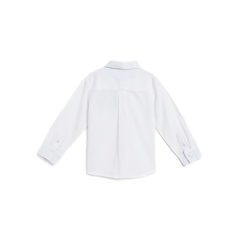 Boys White Solid Long Sleeve Shirt image number 1